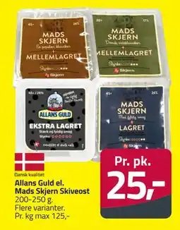 Fleggaard Allans Guld el. Mads Skjern Skiveost, DKK 25 tilbud