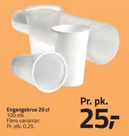 Fleggaard Engangskrus 20 cl, DKK 25 tilbud