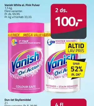 Fleggaard Vanish White el. Pink Pulver, DKK 100 tilbud
