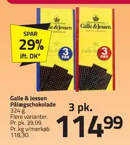 Fleggaard Galle & Jessen Pålægschokolade, DKK 114.99 tilbud