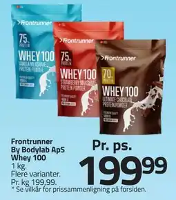 Fleggaard Frontrunner By Bodylab ApS Whey 100, DKK 199.99 tilbud