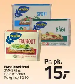 Fleggaard Wasa Knækbrød, DKK 15 tilbud