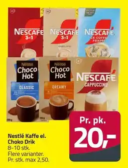 Fleggaard Nestlé Kaffe el. Choko Drik, DKK 20 tilbud