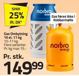Fleggaard Gas Ombytning 10 el. 11 kg, DKK 149.99 tilbud