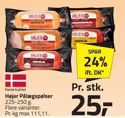 Fleggaard Højer Pålægspølser, DKK 25 tilbud