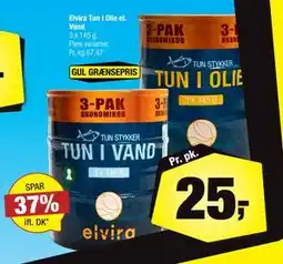 Calle Elvira Tun i Olie el. Vand, DKK 25 tilbud