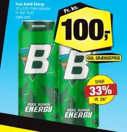 Calle Faxe Kondi Energy, DKK 100 tilbud