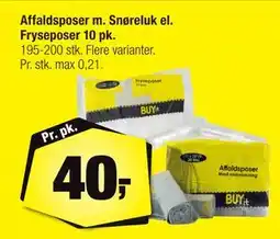 Calle Affaldsposer m. Snøreluk el. Fryseposer 10 pk, DKK 40 tilbud