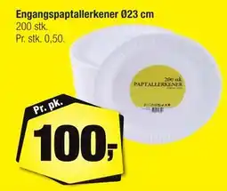 Calle Engangspaptallerkener Ø23 cm, DKK 100 tilbud