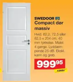 Bauhaus SWEDOOR Compact dør massiv tilbud