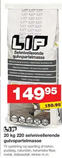 Bauhaus LIP 220 selvnivellerende gulvspartelmasse tilbud