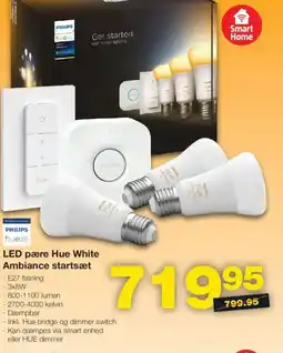 Bauhaus LED pære Hue White Ambiance startsæt tilbud