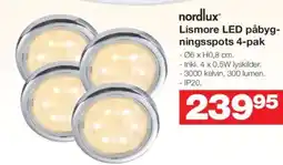 Bauhaus Nordlux lismore led påbyg- ningsspots 4-pak tilbud