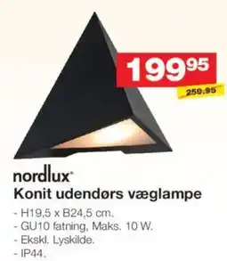 Bauhaus Nordlux Konit udendørs væglampe tilbud