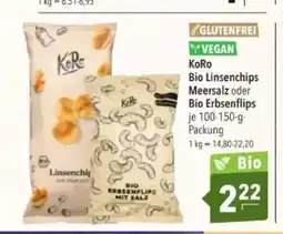 Citti GLUTENFREI YVEGAN KoRo Bio Linsenchips Meersalz oder Bio Erbsenflips tilbud