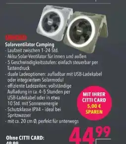 Citti Solarventilator Camping tilbud