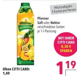 Citti Pfanner verschiedene Sorten tilbud