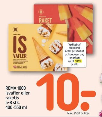 REMA 1000 Rema 1000 isvafler eller raketis tilbud