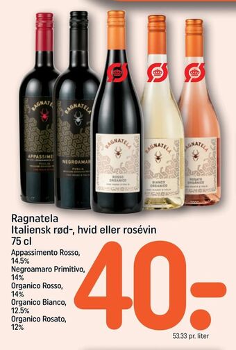 REMA 1000 Ragnatela Italiensk rød-, hvid eller rosévin tilbud