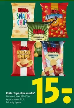 Coop 365 KIMS chips eller snacks tilbud