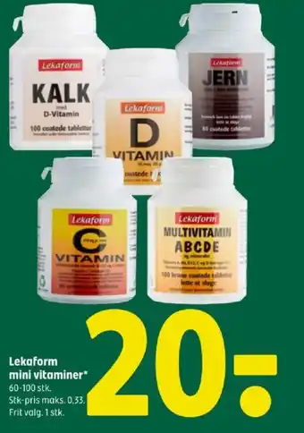 Coop 365 Lekaform mini vitaminer tilbud