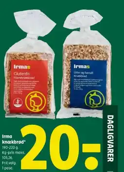 Coop 365 Irma knækbrød tilbud