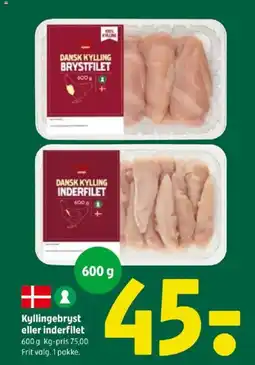 Coop 365 Kyllingebryst eller inderfilet tilbud