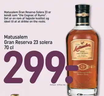 REMA 1000 Matusalem Gran Reserva 23 solera tilbud