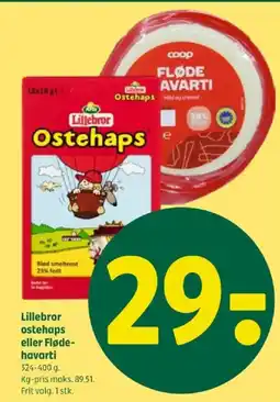 Coop 365 ARLA Lillebror ostehaps eller Fløde- havarti tilbud