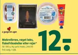 Coop 365 Makrelkræs, røget laks, fiskefrikadeller eller rejer tilbud