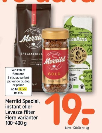 Merrild Special, instant eller Lavazza filter