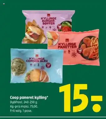 Coop 365 Coop paneret kylling tilbud