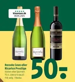 Coop 365 Recoda Cava eller Ricarico Prestige tilbud
