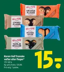 Coop 365 Karen Volf franske vafler eller flager tilbud
