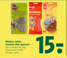 Coop 365 Malaco, snøre, strimler eller stjerner tilbud