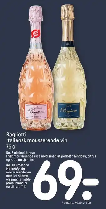 REMA 1000 Baglietti Italiensk mousserende vin tilbud