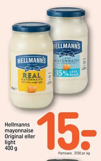 REMA 1000 Hellmanns mayonnaise Original eller light tilbud