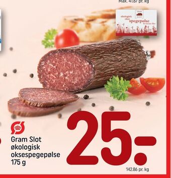 Gram Slot økologisk oksespegepølse