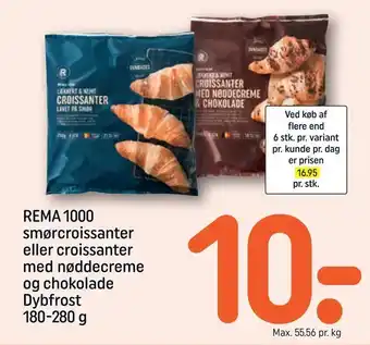 Rema 1000 smør croissanter eller croissanter med nøddecreme og chokolade