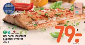 REMA 1000 Hel norsk laksefilet tilbud