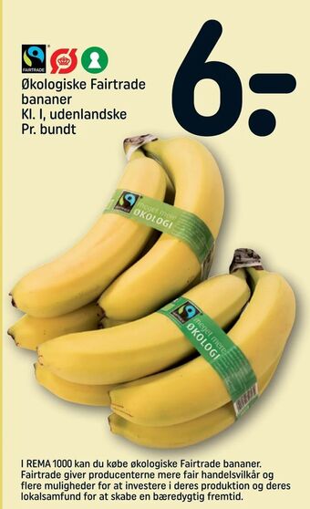 REMA 1000 Økologiske Fairtrade bananer tilbud