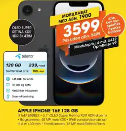 Expert APPLE IPHONE 16E 128 GB tilbud