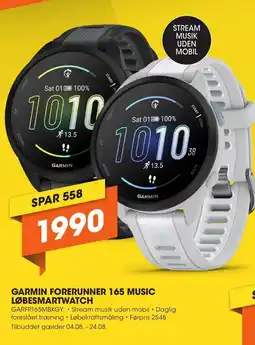 Expert GARMIN FORERUNNER 165 MUSIC LØBESMARTWATCH tilbud