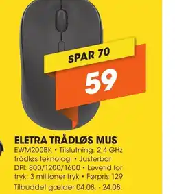 Expert ELETRA TRÅDLØS MUS tilbud