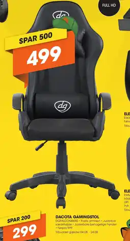 Expert DACOTA GAMINGSTOL tilbud