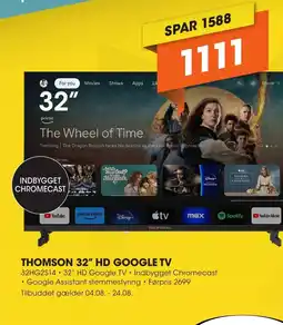 Expert THOMSON 32" HD GOOGLE TV tilbud