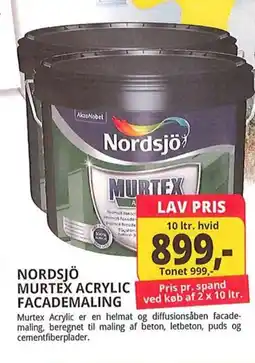 Farveland NORDSJÖ MURTEX ACRYLIC FACADEMALING tilbud