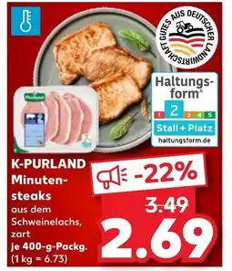 Kaufland K-PURLAND Minuten- steaks tilbud