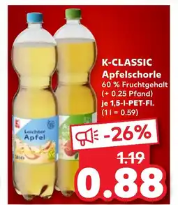 Kaufland K-CLASSIC Apfelschorle tilbud