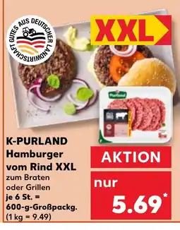 Kaufland K-PURLAND Hamburger vom Rind XXL tilbud